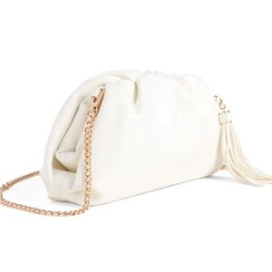 $500 | NWT Understated Leather Clutch crossbody
gold chain link shoulder strap